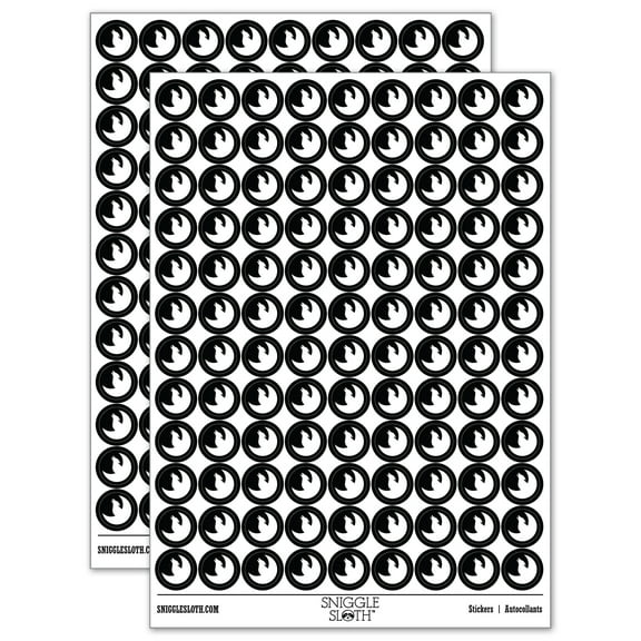 Wolf Howling with Moon 200  Round Stickers - Black - Gloss Finish - 0.50" Size