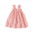 thumbnail image 1 of Faithtur Robes d'Été pour Bébé Filles, Sans Manches Col Carré Fleur 3D Robes Amples, 1 of 8