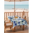 thumbnail image 2 of Outdoor Tablecloth with Umbrella Hole for Patio/Picnic/Party/Camping, Navy Blue Roses Waterproof Table Cloth Rectangle Table Cover Washable, Spring Floral Elegant Pastoral Botanical (52"x 70"), 2 of 8