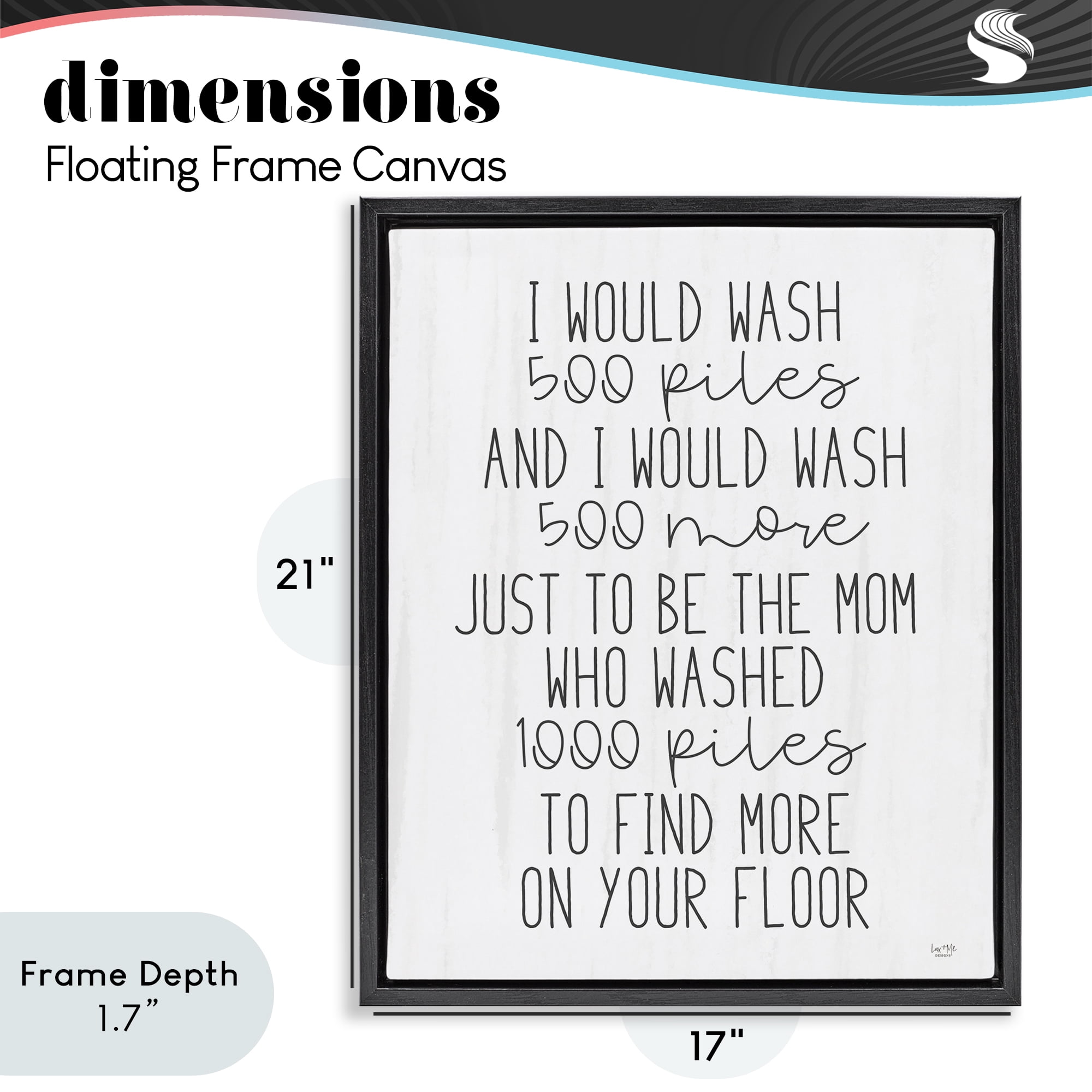 Stupell Industries Would Wash 500 Piles Black Framed Floater Canvas Wall Art, design by Lux + Me Designs