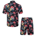 thumbnail image 2 of Men's Flower Shirts and Shorts Sets Casual Button Down Short Sleeve Shirt Hawaiian Suits, 2 of 4