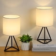 thumbnail image 1 of NEX Ensemble de 2 Lampes de Table Lampe de Nuit avec Base Triangulaire en Cône, 1 of 5