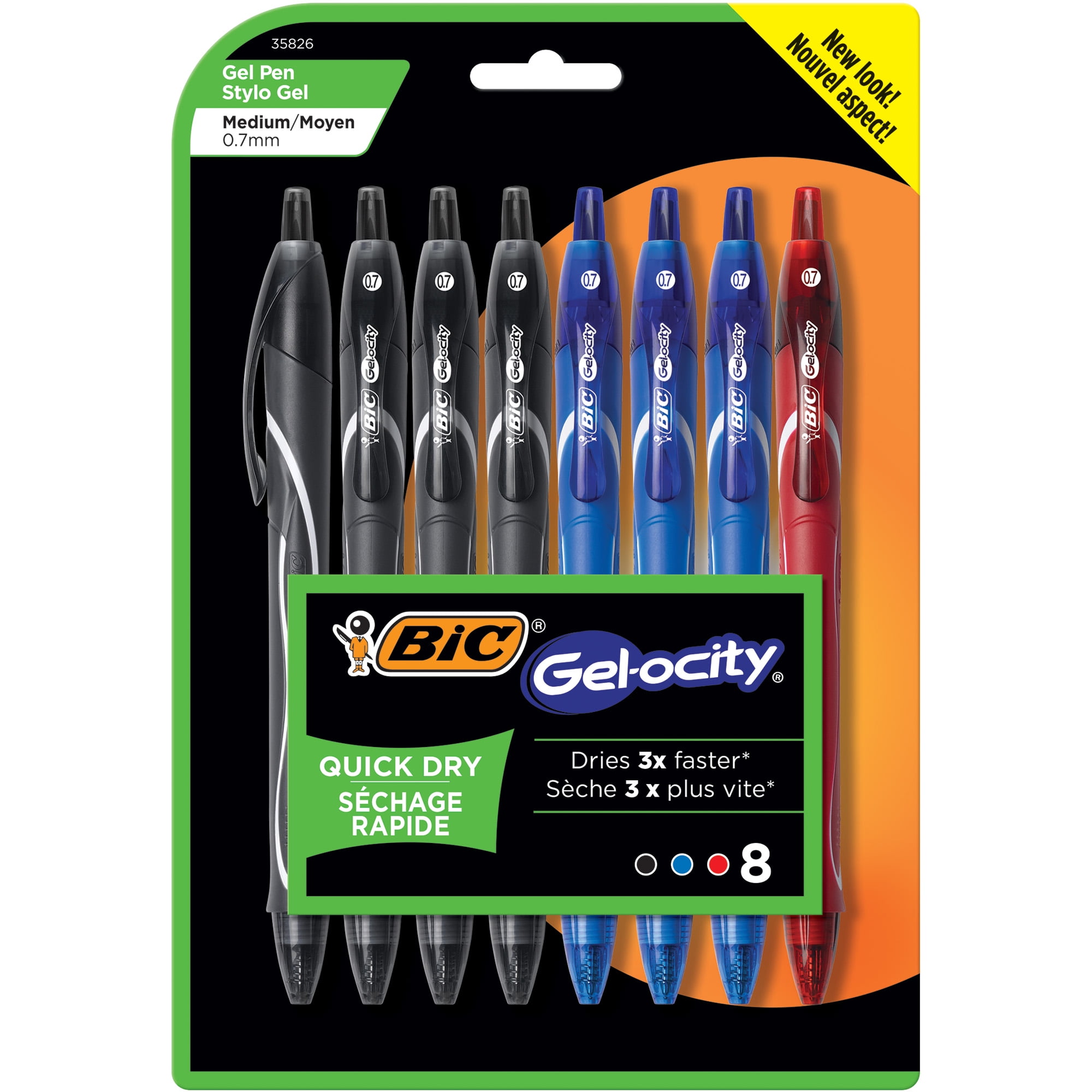 Gel-Ocity Quick Dry Gel Pens Unit Medium Point Retractable Gel Pen Assorted Colors 12-Count Improved Version 0.7mm 