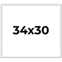 34x30 Frame White Real Wood Picture Frame Width 0.75 inches | Interior Frame Depth 0.5 inches |