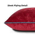 thumbnail image 4 of Videri Home 20"x20" Burgundy/Green Maya Velvet Decorative Throw Pillow Covers, Rich Color for Dining Nook(2 Pack), 4 of 6