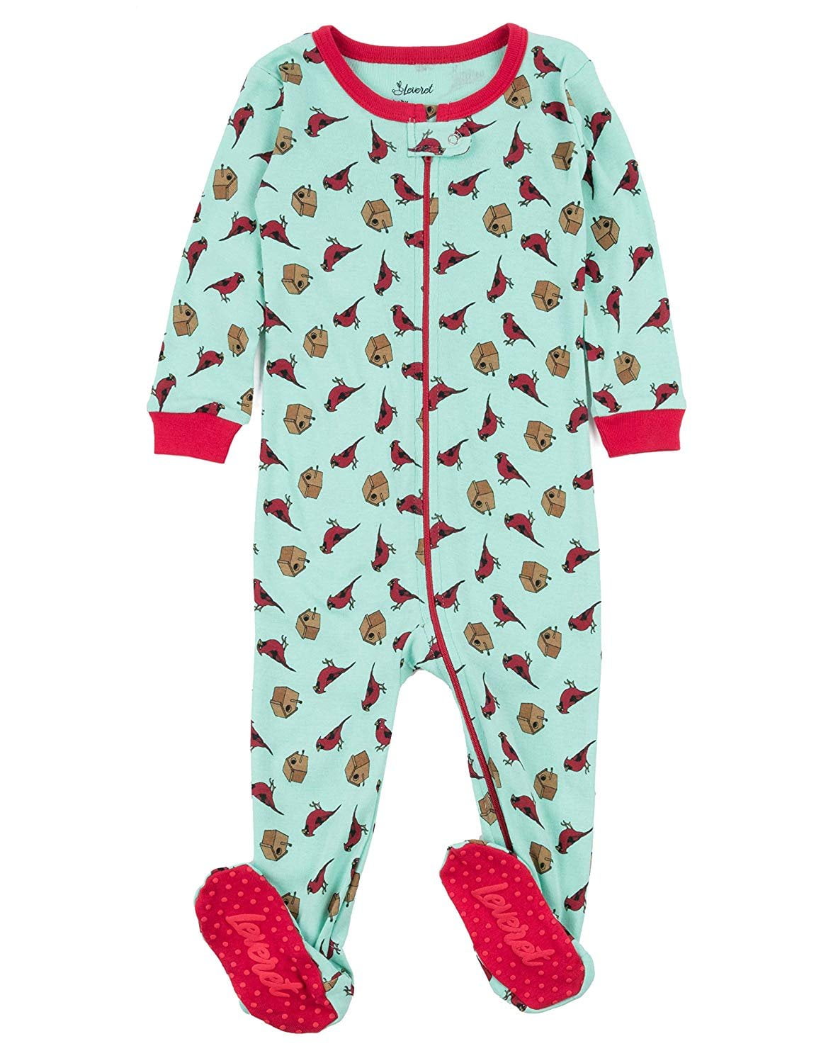 Leveret Baby Boys Elephant Red Fleece Footed Sleeper Pajama Size 6M-5T