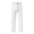 thumbnail image 2 of Mens Jeans Relaxed Fit Straight Leg Elastic Waist Denim Pants Fashion Comfy Lightweight Outdoor Hiking Pants with Pocket White XXL, 2 of 7