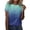 Sky Blue, variant on Womens Summer Tops Women's T-Shirts Womens Daily Summer Gradient Print O Neck Tank Tops Short Sleeve Workout Shirts Casual Loose Tees Blue S