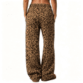 thumbnail image 3 of Hsovts Womens Straight Leg Sweatpants Casual Drawstring Lounge Pants with Pockets Elastic Waist Relaxed Fit Animal Print Camel M, 3 of 7
