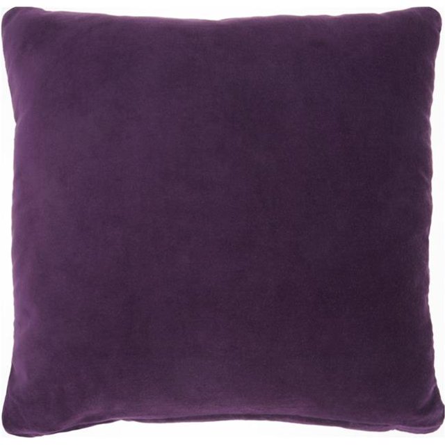 Coussin Moderne en Velours Violet 16 x 16 Po.
