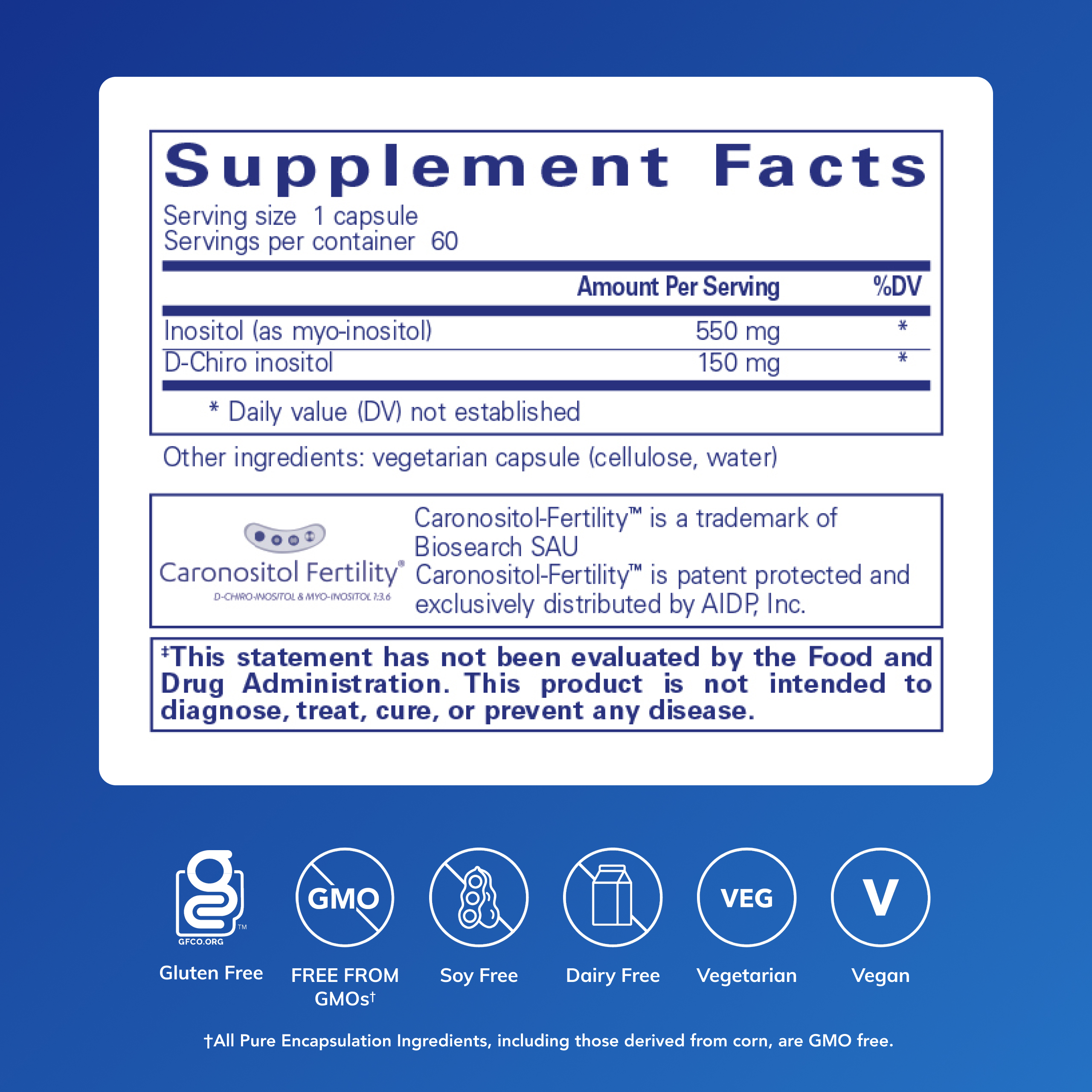 Pure Encapsulations Inositol Complex | Supplement to Support Energy, Healthy Metabolism, and Ovarian Function* | 60 Capsules