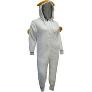 Totally Pink! Womens White Christmas Angel One Piece Plush Onesie Pajama (Medium)