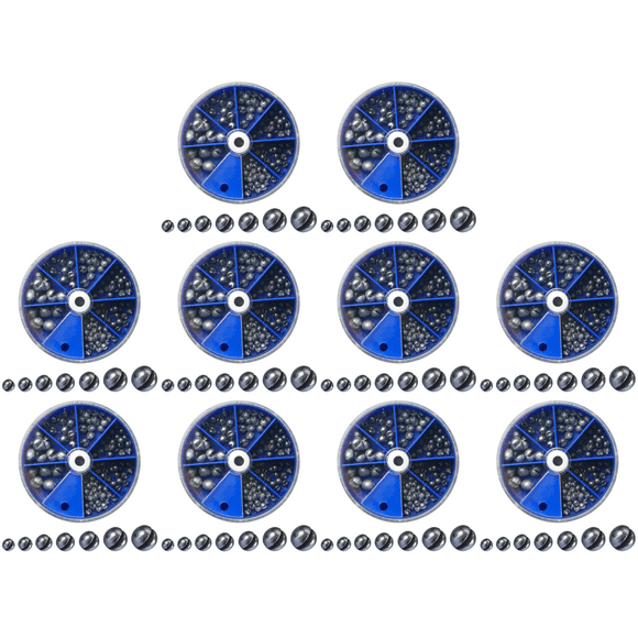 Peggybuy 7 Sizes Round Fishing Line Sinker 0.2/0.28/0.38/0.5/0.8/1.5/2g Split Shot Sinker