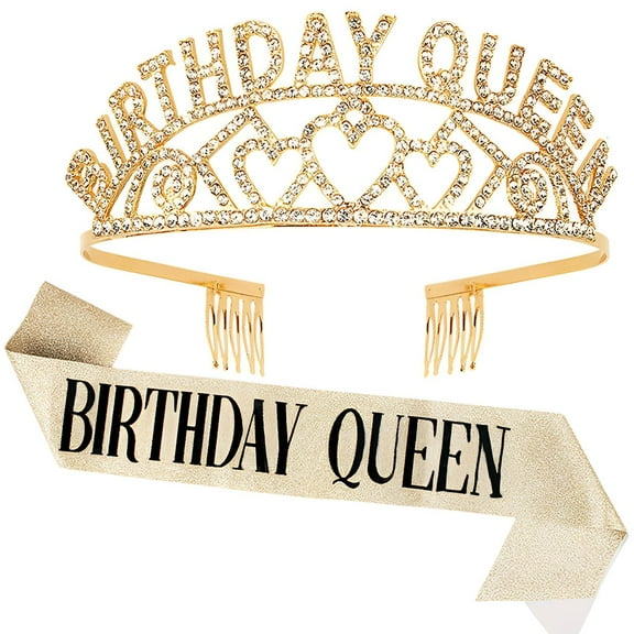 DESIGNICE Birthday Crown,5.71*1.77" Birthday Tiara,Birthday Crown for Girls