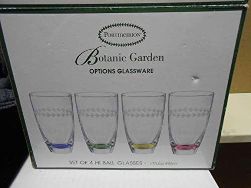Portmeirion Botanic Garden highball hi-ball floral glass set of 4