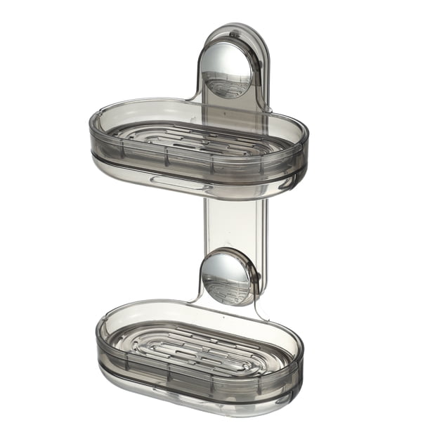 Jabonera, Jabonera de Doble Capa Jabonera para Pared de Ducha, Jabonera montada en la Pared Caja de jabón Jabonera para baño Cocina, Negro