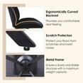 thumbnail image 4 of 19" Velvet Swivel Office Chair No Wheels, Upholstered Armless Modern Desk Task Chairs Criss Cross Chair Legged No Wheels and No Arms, Swivel Vanity Chairs for Bedroom Home Office, Black, 4 of 17