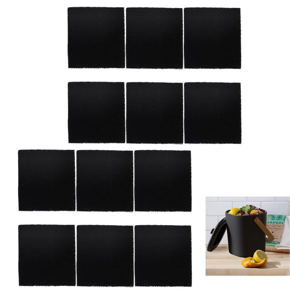 12-Pack Charcoal Filters for Compost Bin,Yahome Activated Carbon Replacement Pads for Kitchen Countertop Compost Bucket,Odor Eliminating Refill