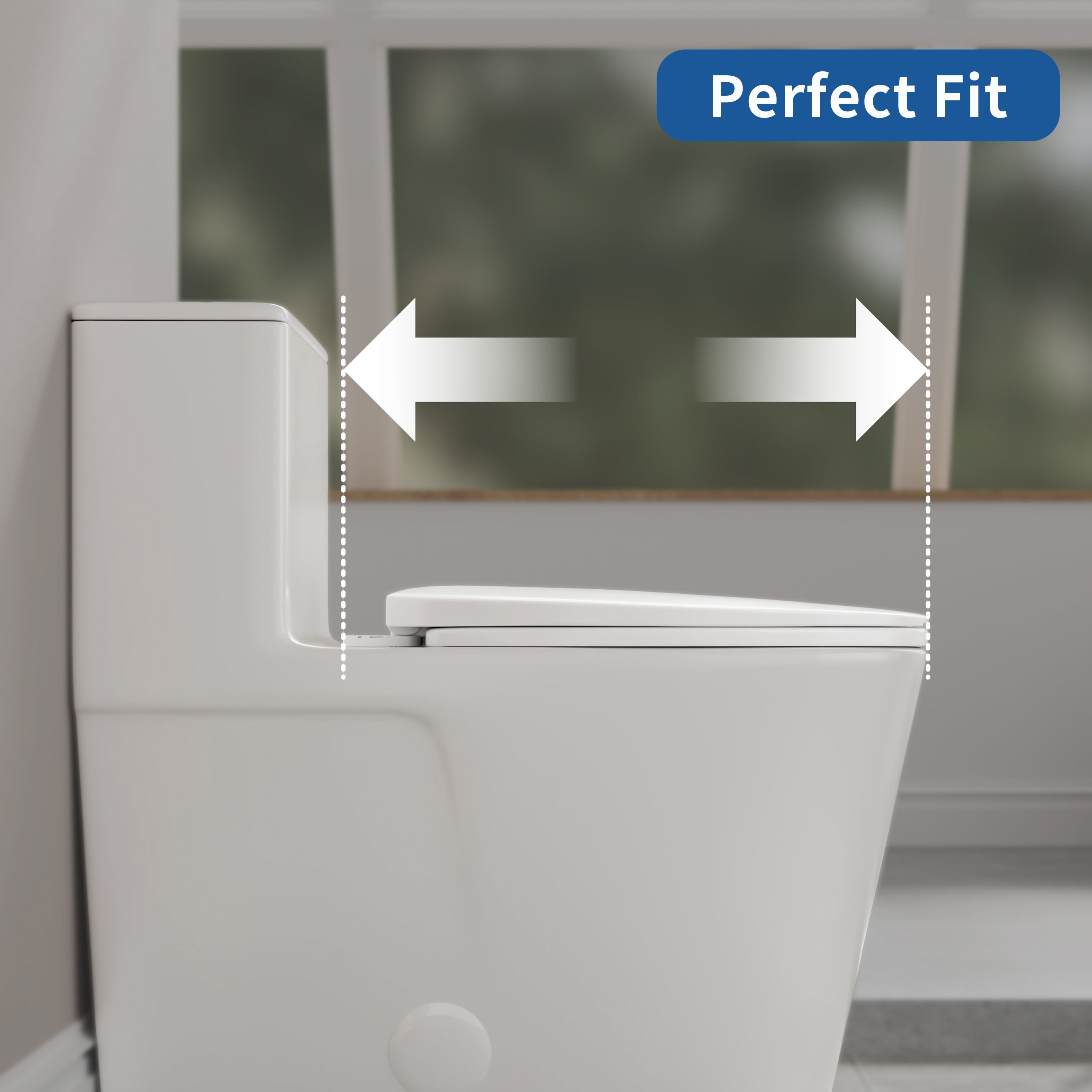 FBJ Elongated Toilet Seat in White, Easy to Install