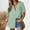 Green, variant on Women's Linen Cotton Button Up Shirt Soft Breathable Short Sleeve Loose Collared Casual Top for Party Office Travel Daily Wear Solid Color Polyester Blouse