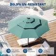 thumbnail image 4 of Garvee 10ft 3-Tier Solar Patio Umbrella with LED Lights, 8 Ribs, Push-Button Tilt, Crank Lift, Turquoise, 4 of 7