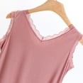 thumbnail image 4 of Tnhcen Women's Solid Color Lace Trim Tank Top Sleepwear Sleeveless Modal Cotton Polyester Blend Pajama L-2XL, 4 of 5
