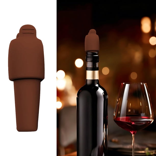 Tapón de Botella de Vino de Silicona con Diseño de Doble Sellado, Tapa Reutilizable a Prueba de Fugas para Botellas de Vino, Cerveza, Champán, Accesorio para Bar Seguro para Lavavajillas (1 Unidad)