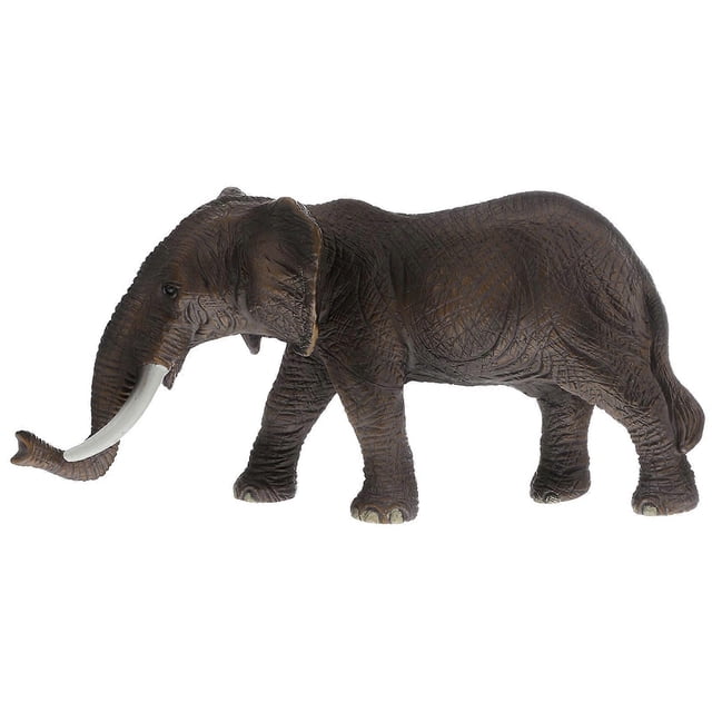 Elephant Toy Simulation Model Figurine for Decoration 1Pcs Brown Vinyl