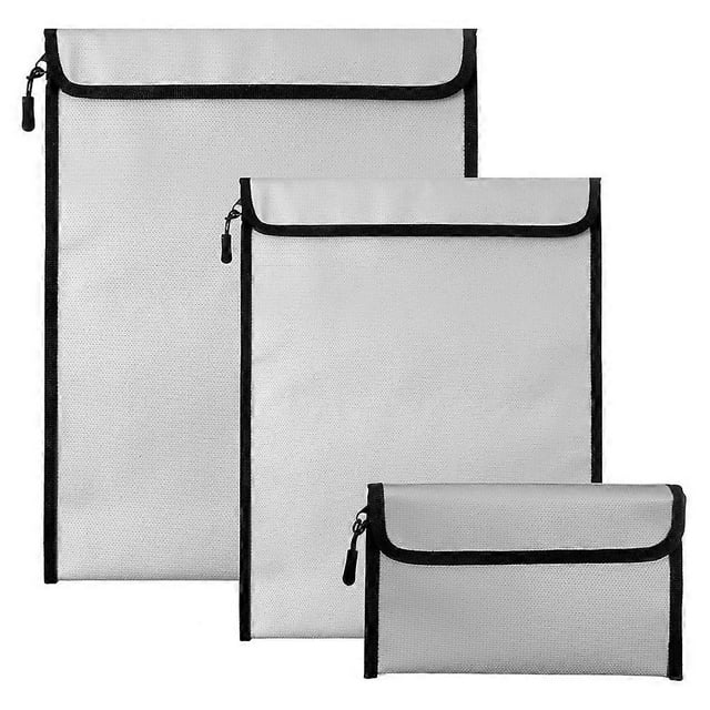 3 Pcs Fireproof Waterproof Money Important Document Bag(2000)