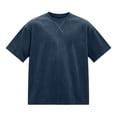 thumbnail image 3 of Men's Corduroy Crewneck T Shirt, Short Sleeve Loose Fit Tee, Casual Summer Athletic Top, 3 of 3