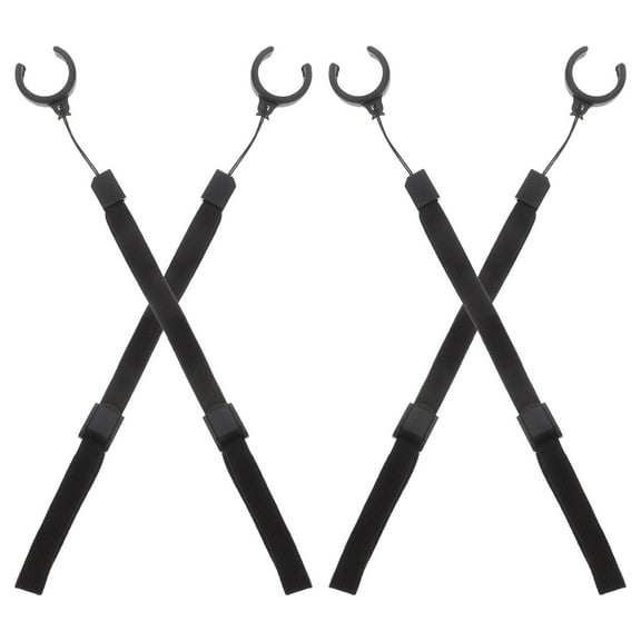 HONITANO 4Pcs Black Polyester Cane Straps Walking Stick Lanyard for Hiking Accessories 9.45X1X0.39in