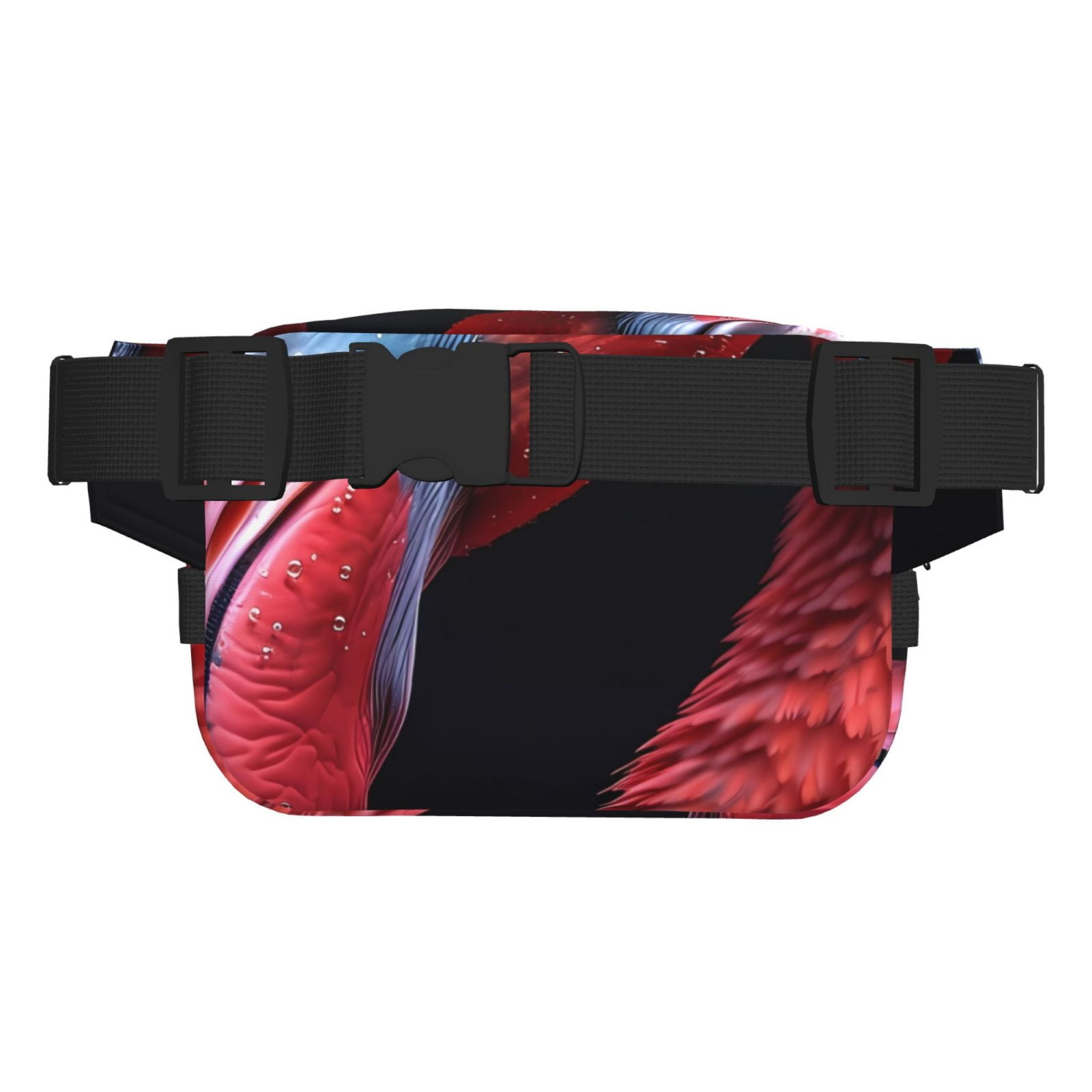 Picia Closeup Red Flamingo Portrait Print Square Double-Layer Waist Bag Mini Adjustable Waist Belt Bag Exercise Running Travel Hiking