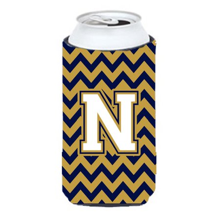 

Carolines Treasures CJ1057-NTBC Letter N Chevron Navy Blue and Gold Tall Boy Beverage Insulator Hugger Tall Boy
