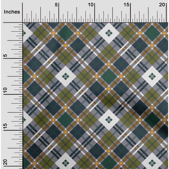 oneOone Organic Cotton Poplin Twill Fabric Tartan Check Decor Fabric Printed BTY 42 Inch Wide