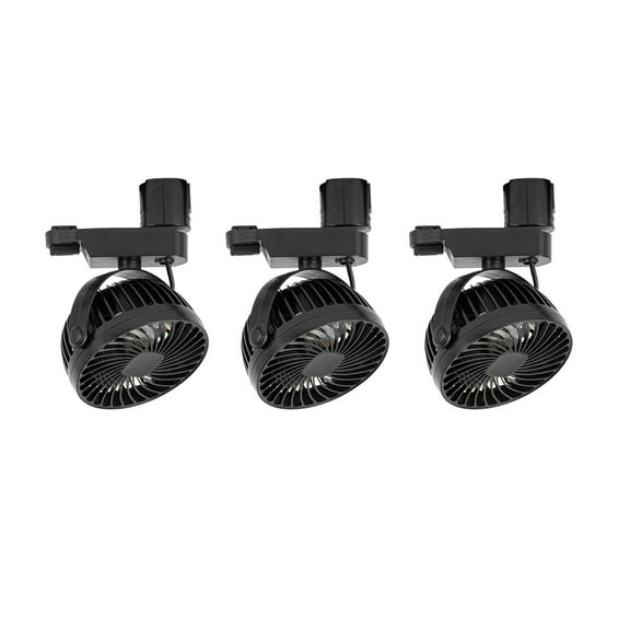 KAYYELAMP Set Of Three H-Type Track Ceiling Black Mini Fan Easy To Install Adjustable Angle Simple Design For Home Kitchen Counter