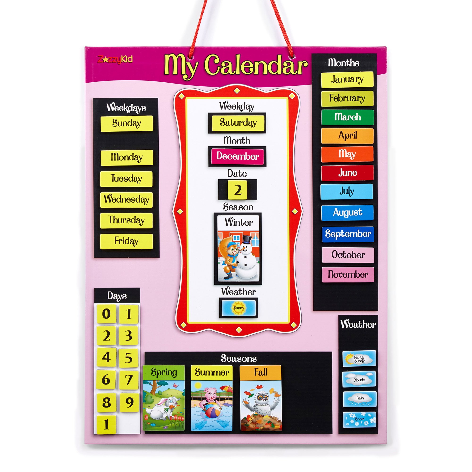 Kids Magnetic Daily Learning Calendar for Preschool Education 15.8 x 12.7 inch 