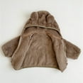 thumbnail image 4 of Toddler Jacket Fall Baby Girls Boys Cartoon Bear Ears Hooded Zipper Warm Kids Coat & Outerwear Coffee 12 Months-18 Months, 4 of 6