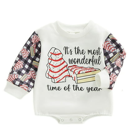 

Infant Baby Cute Christmas Outfit Sweatshirt Romper Boy Girl Bodysuit Toddler Shirt Tops Spring Fall Winter Clothes