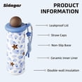 thumbnail image 2 of Sidagar 18 oz Pastel Leopard Blue Ceramic Lined Insulated Tumbler with Straw and Leakproof Lid, 2 of 9
