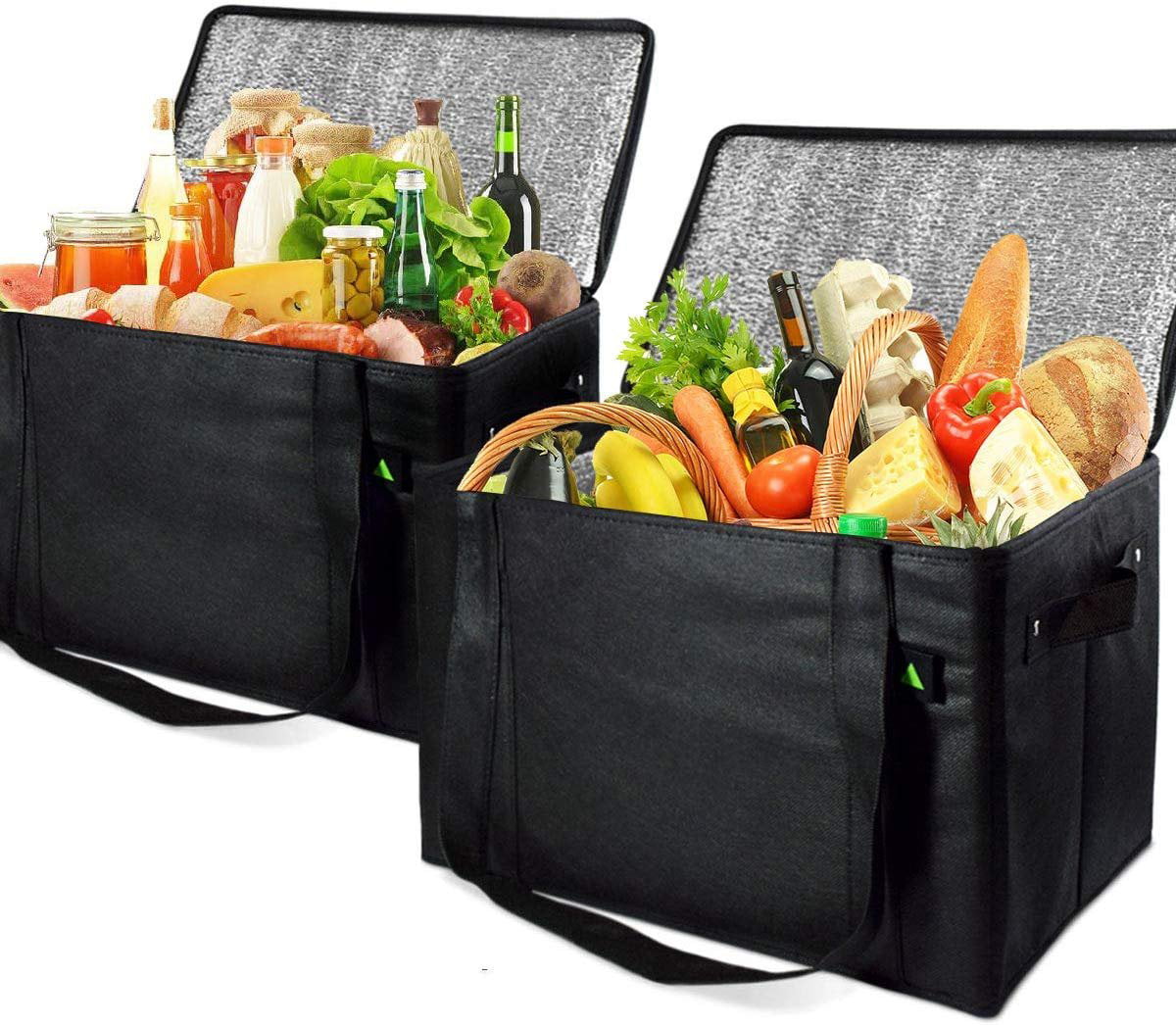 Large Insulated Grocery Bags, Collapsible Cooler Bags, Reusable Grocery Shopping Bags – Pack Of ...