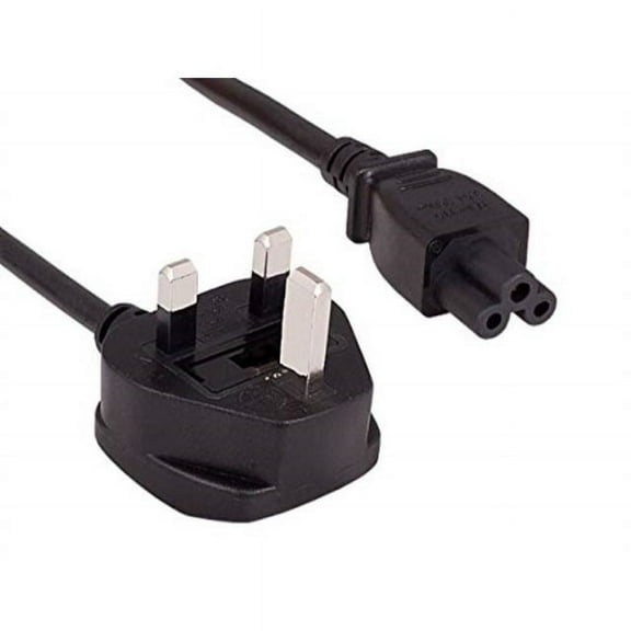 Cable Leader 6ft 18 AWG England Notebook Power Cord, Polarized, with Fuse (IEC-320-C5 to UK Plug BS1363-1/A)