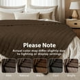 thumbnail image 6 of Regal Living Luxury Reversible Textured Stripe Faux Fur & Velvet Throw, Cocoa Brown, 50" x 70", 6 of 8
