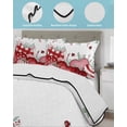 thumbnail image 3 of Twin XL Quilt Bedding Set, Red Pink Valentine's Day Reversible Summer Quilt 3 Pieces, Love Heart Eucalyptus Leaves Lightweight Bedspreads Coverlets with 2 Pillow Shams for All Seasons, 3 of 5
