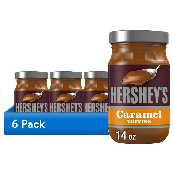 (6 pack) Hershey's Caramel Topping, Jar 14 oz