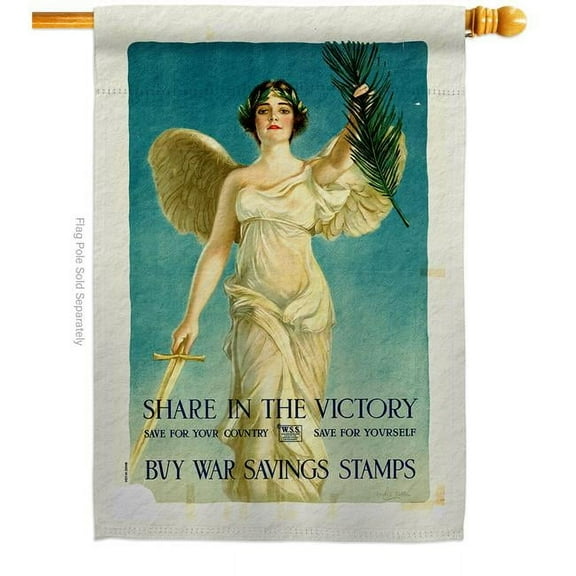 US Brotherhood H183052-BO 28 x 40 in. Share the Victory House Flag with Armed Forces Service Double-Sided Decorative Vertical Flags Decoration Banner Garden Yard Gift