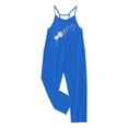thumbnail image 5 of Wdgfv Combinaison Décontractée Sans Manches pour Filles, Bretelles Spaghetti, Barboteuse Ample, Pantalon Long avec Poches, Bleu, 4-5 Ans, 5 of 5