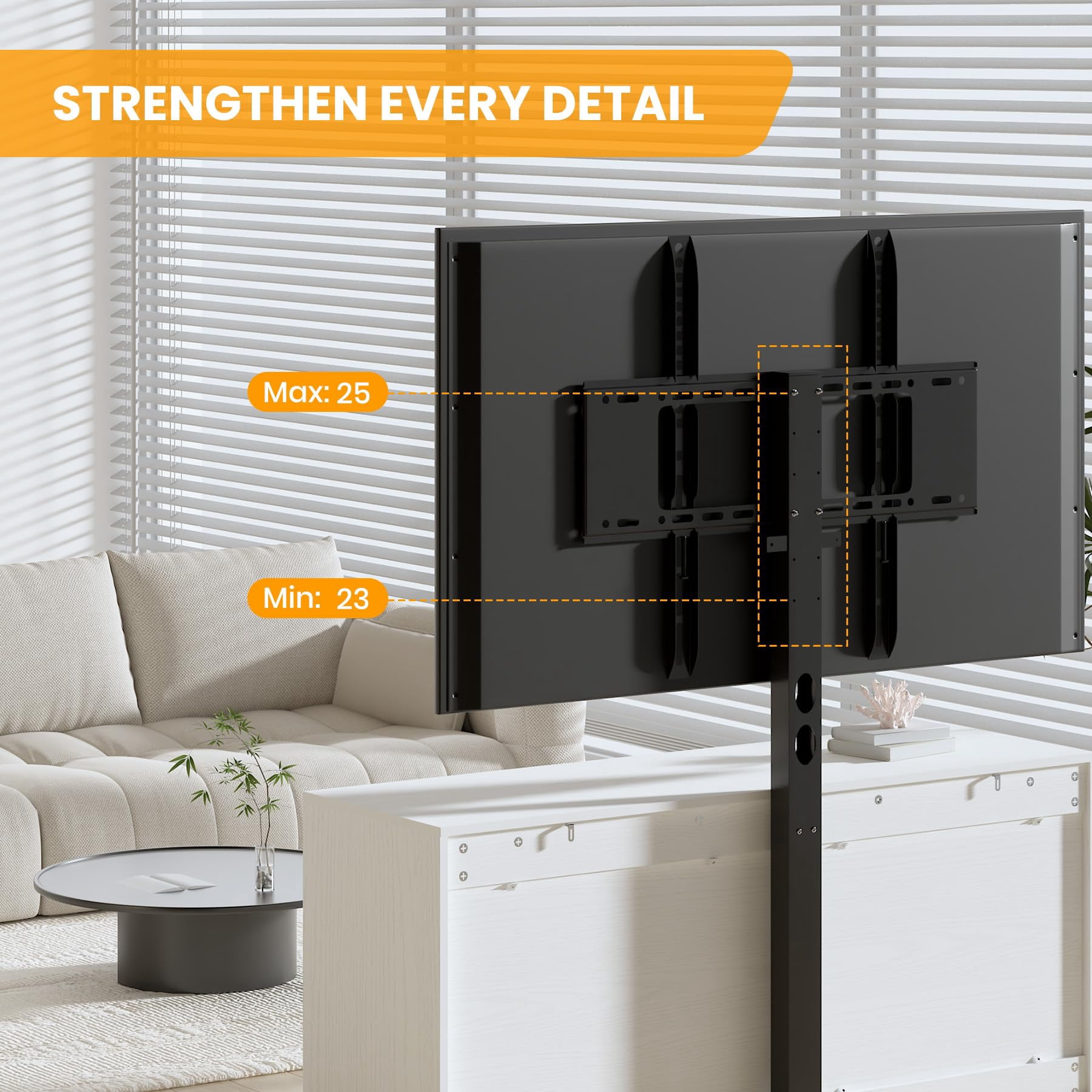 Garvee TV Stand with Mount and 6 Drawers Storage for 32/45/55/65/75/80 Inch TVs, White Entertainment Center for Bedroom, Living Room, Wood Media Console Tables,  TV Stand w/ Height Adjustable Mount