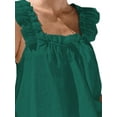 thumbnail image 6 of Dewadbow Women Summer 2PCS Pajamas Sets Flying Sleeveless Square Neck Backless Ruffle Trim Tops and Shorts Sets, 6 of 6