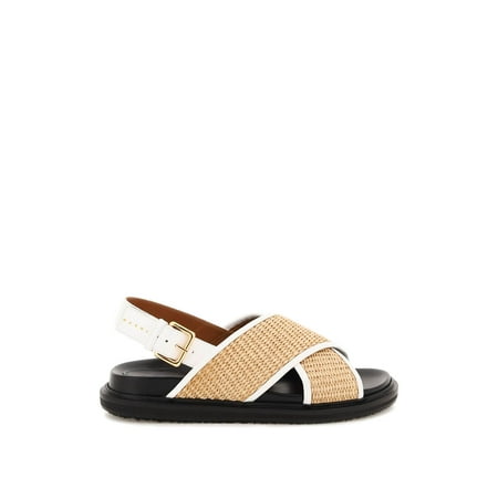 

Marni leather and raffia fussbett sandals