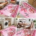 thumbnail image 5 of Area Rug for Living Room, Valentine's Day Non-Slip Indoor Large Carpet for Bedroom/Dining Room, Pink Love Gnomes Roses Ombre Romantic Washable Low-Profile Rectangle Floor Mat Runner Rugs - 2.7 x 5 Ft, 5 of 7